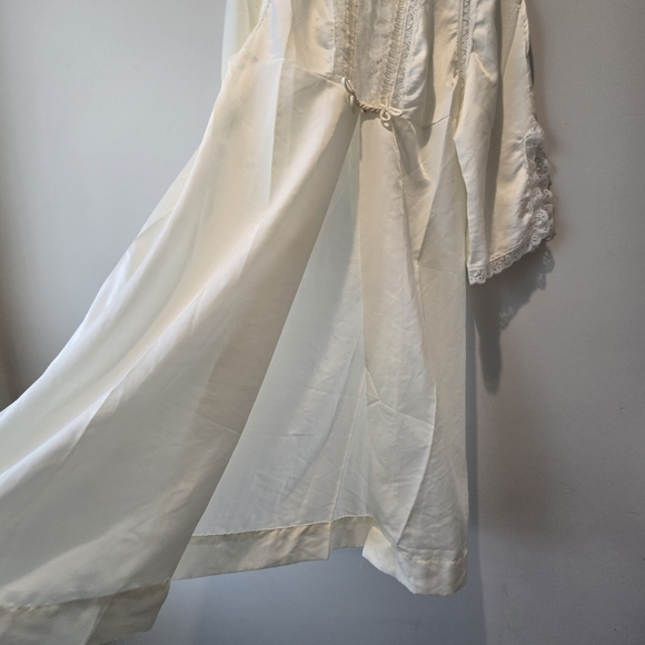 Vintage Barbizon Women's Silk Blend & Lace Negligee Nightgown Sheer Robe Small - Picture 6 of 16